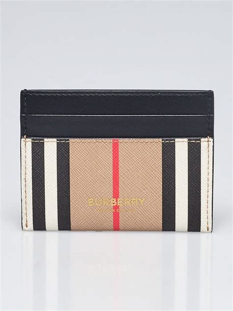 burberry icon stripe e-canvas and leather card case|Burberry Sandon Icon Stripe E.